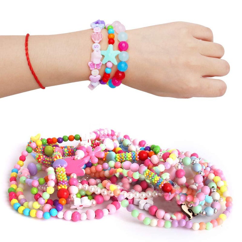 ONESING 22 Pcs Toddler Costume Jewelry Gift Princess Necklace Bracelet Set Girls Play Jewelry Kit Necklace Bracelet for Kids Play Dress Up - Image 3